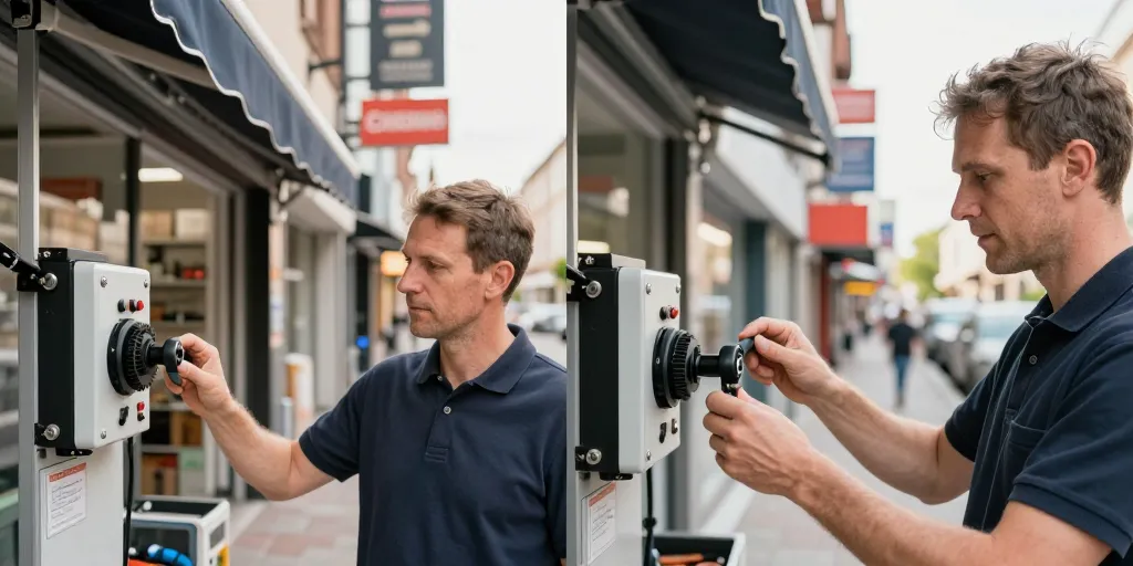 Store banne pour magasin : le motorisé ou le manuel, que choisir ?